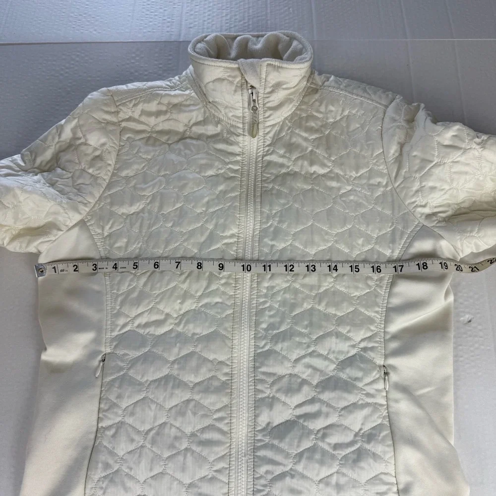 LL Bean Jacket Womens Size Small‎ Off White Cream Quilted Thinsulate Lightweight